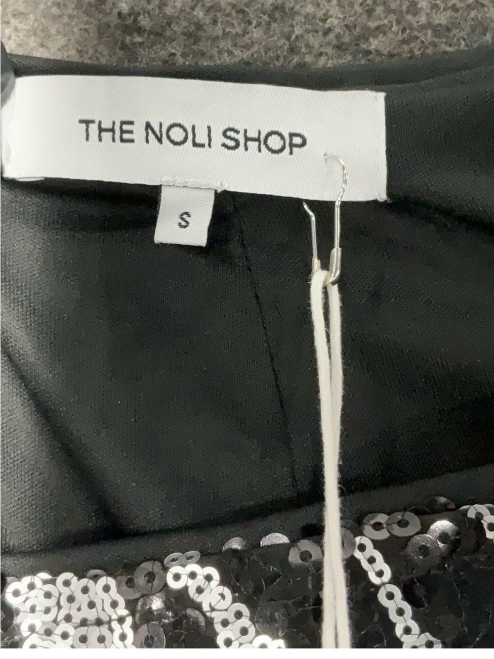 Noli Black Sequin Front Top